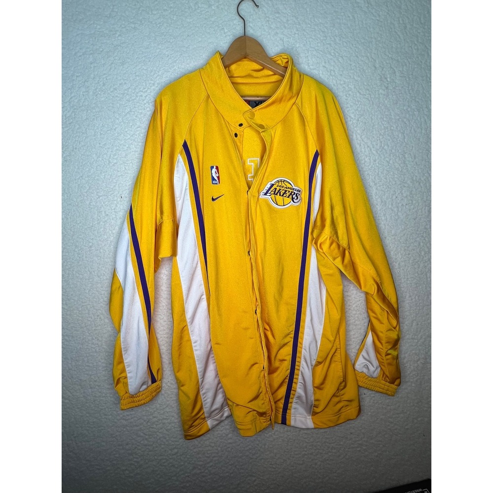 Nike Team NBA Los Angeles Lakers Warm Up‎ Jacket Yellow Purple XL Shooting Shirt